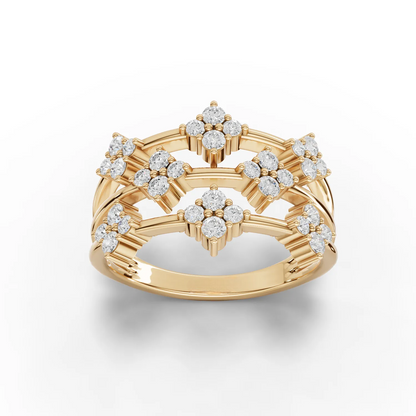 0.62 Carat Round Cut Moissanite Diamond Engagement Ring