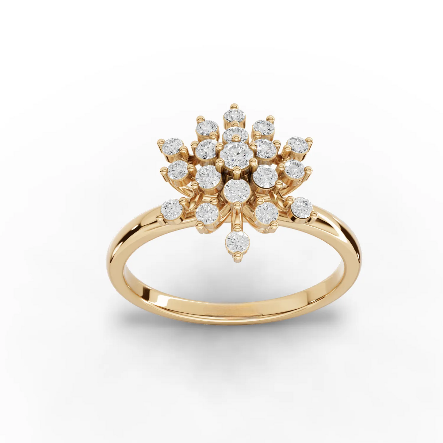 0.30 Carat Round Cut Moissanite Diamond Premium Snow Flake Ring