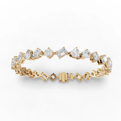 Mixed Shape Moissanite Diamond Tennis Bracelet
