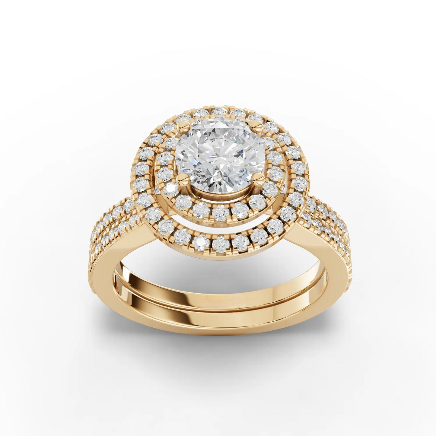 1 Carat Center Round Cut Moissanite Diamond Engagement Ring