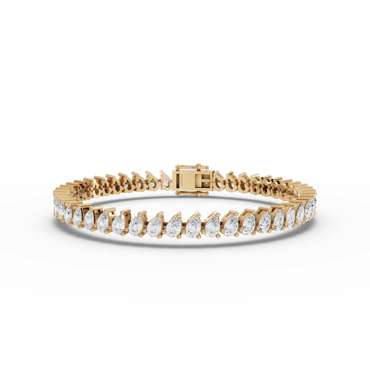 Pear Cut Moissanite Diamond Tennis Bracelet