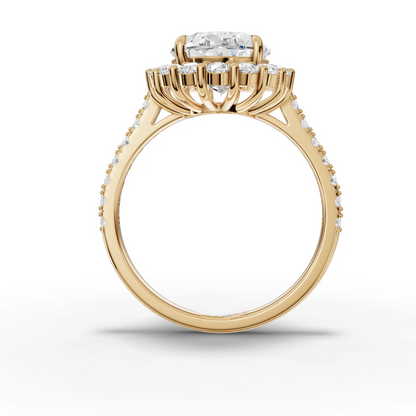 2.5 Carat Center Oval Cut Moissanite Diamond Engagement Ring