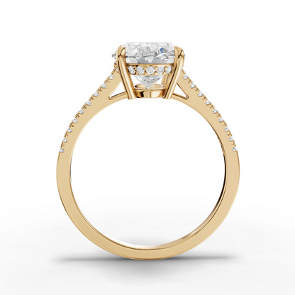3 Carat Center Oval Cut Moissanite Diamond Engagement Ring