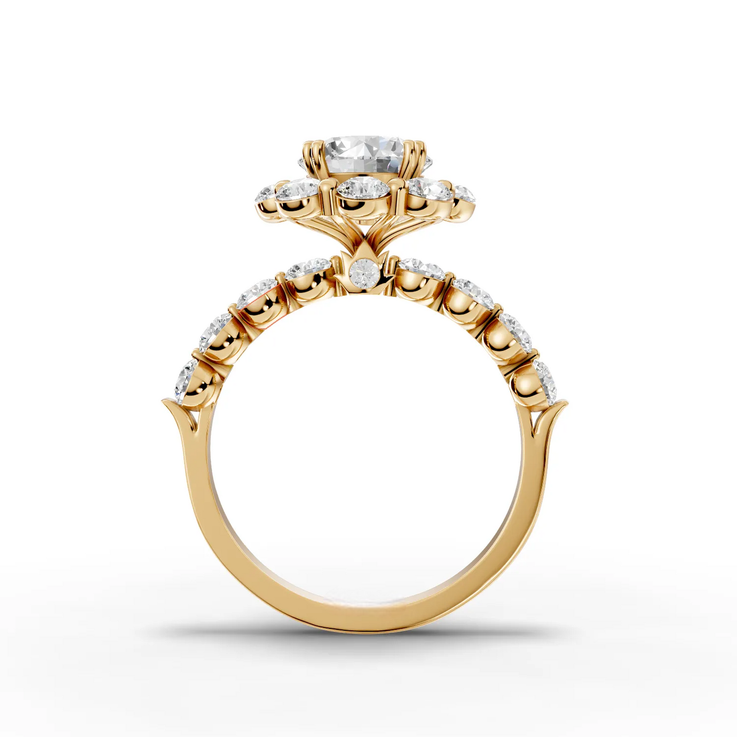 1.5 Carat Center Round Cut Moissanite Diamond Engagement Ring