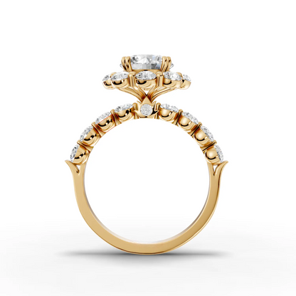 1.5 Carat Center Round Cut Moissanite Diamond Engagement Ring