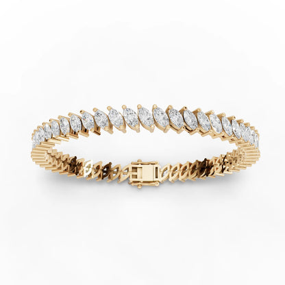 Marquise Cut Moissanite Diamond Tennis Bracelet