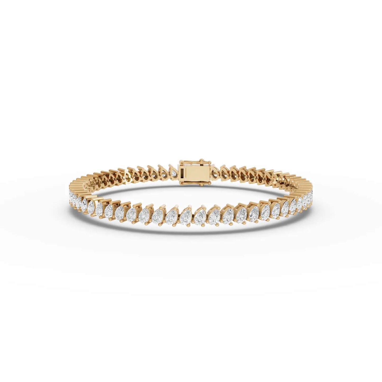 Pear Cut Moissanite Diamond Tennis Bracelet