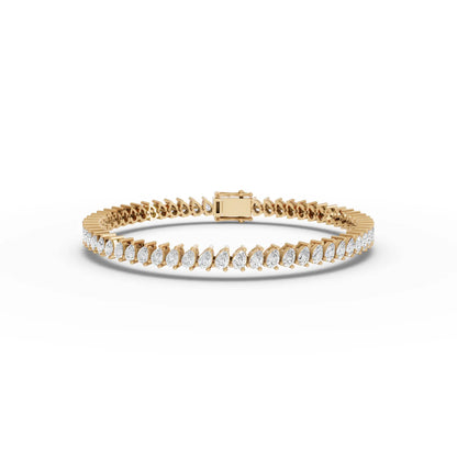 Pear Cut Moissanite Diamond Tennis Bracelet
