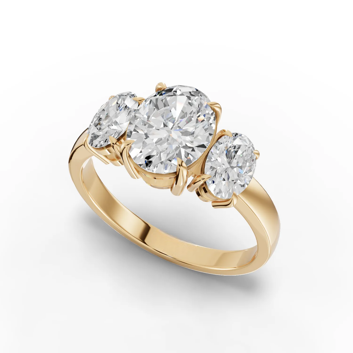 1.5 Carat Center Oval Cut Moissanite Diamond Engagement Ring