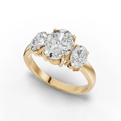 1.5 Carat Center Oval Cut Moissanite Diamond Engagement Ring
