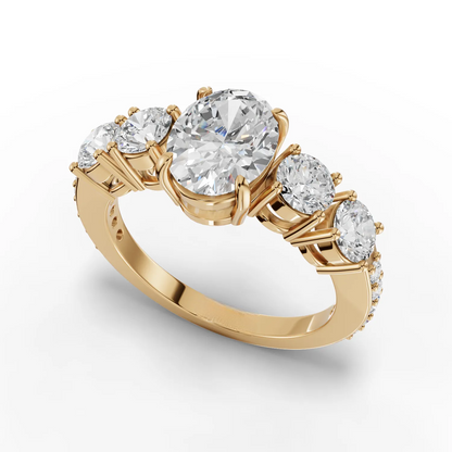 1 Carat Center Oval Cut Colorless Engagement Ring