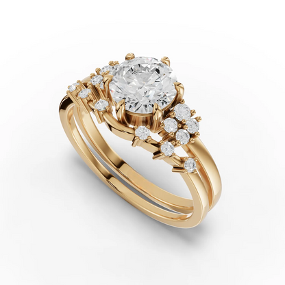 1 Carat Center Round Cut Moissanite Diamond Engagement Ring