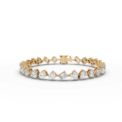 Mixed Shape Moissanite Diamond Tennis Bracelet