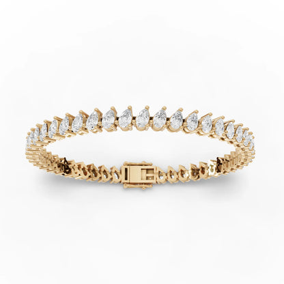 Pear Cut Moissanite Diamond Tennis Bracelet