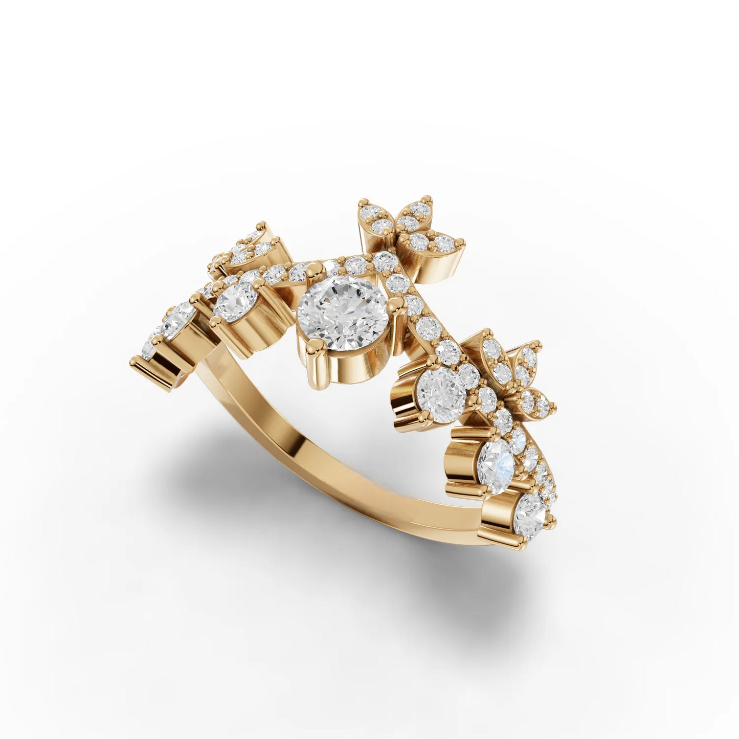 0.90 Carat Round Cut Moissanite Diamond Engagement Ring
