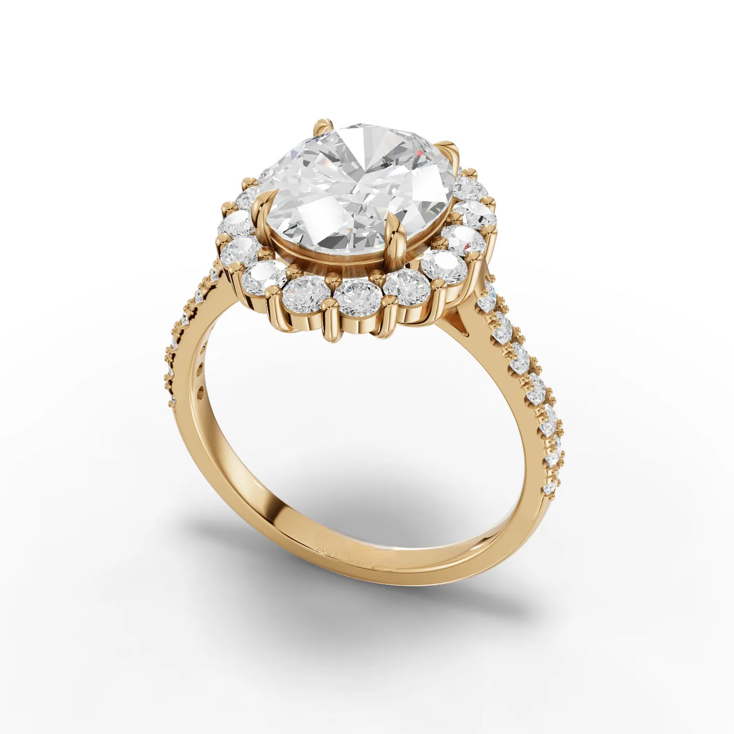 2.5 Carat Center Oval Cut Moissanite Diamond Engagement Ring