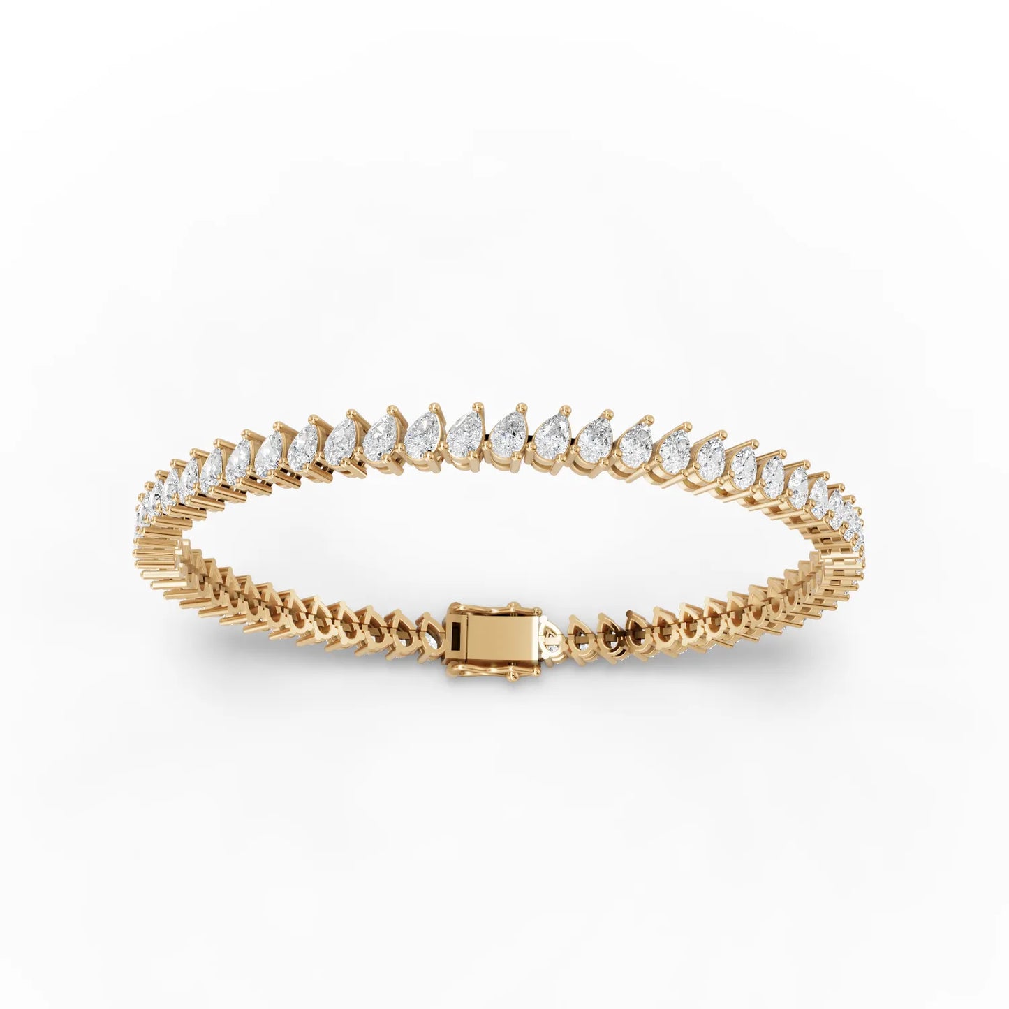 Pear Cut Moissanite Diamond Tennis Bracelet