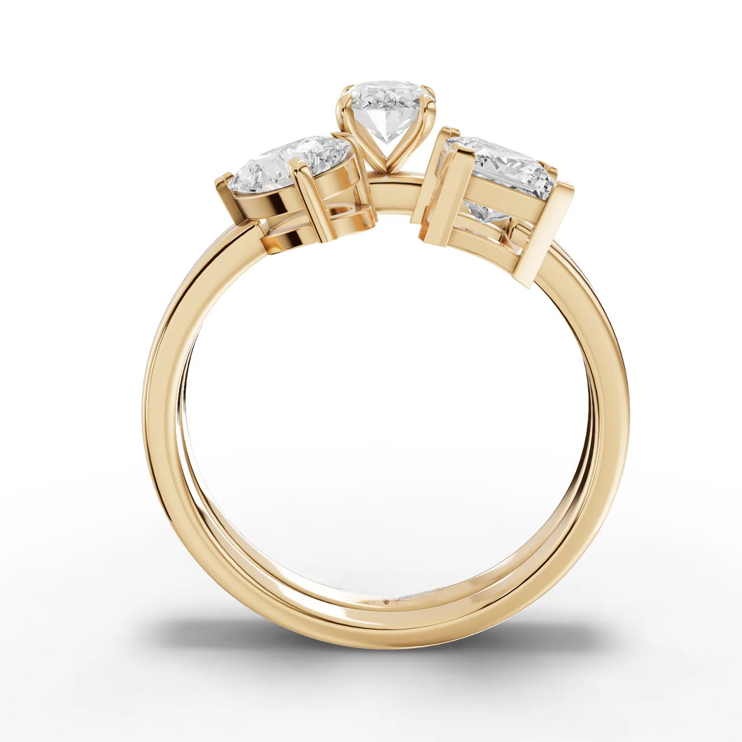 1.30 Carat Three-Stone Moissanite Diamond Ring Set
