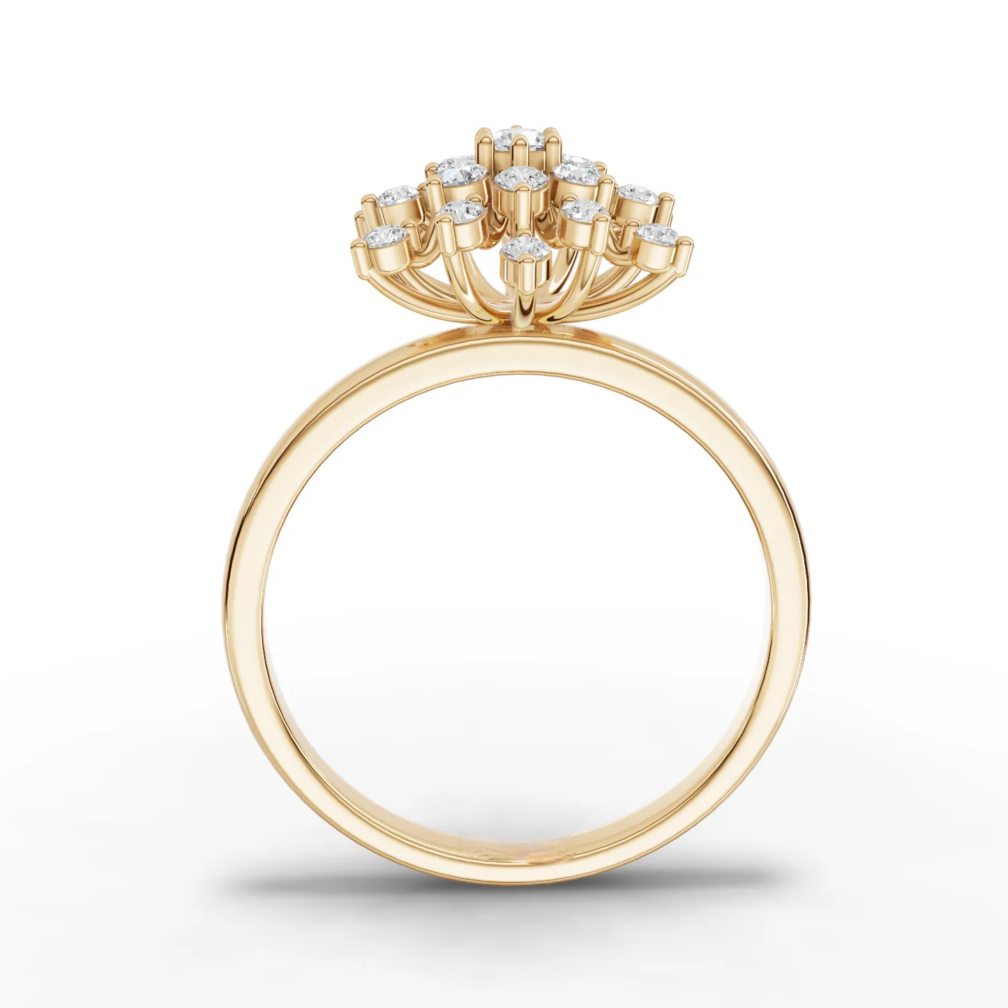 0.30 Carat Round Cut Moissanite Diamond Premium Snow Flake Ring