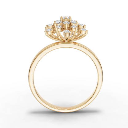 0.30 Carat Round Cut Moissanite Diamond Premium Snow Flake Ring