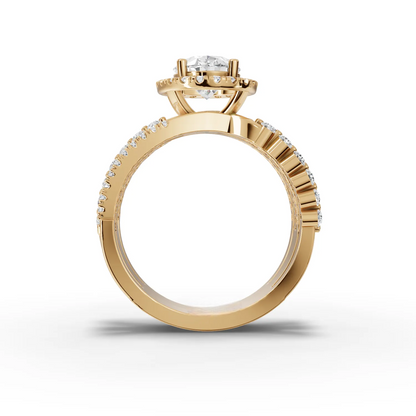 1.5 Carat Center Oval Cut Moissanite Diamond Engagement Ring