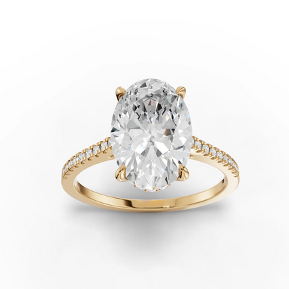 3 Carat Center Oval Cut Moissanite Diamond Engagement Ring