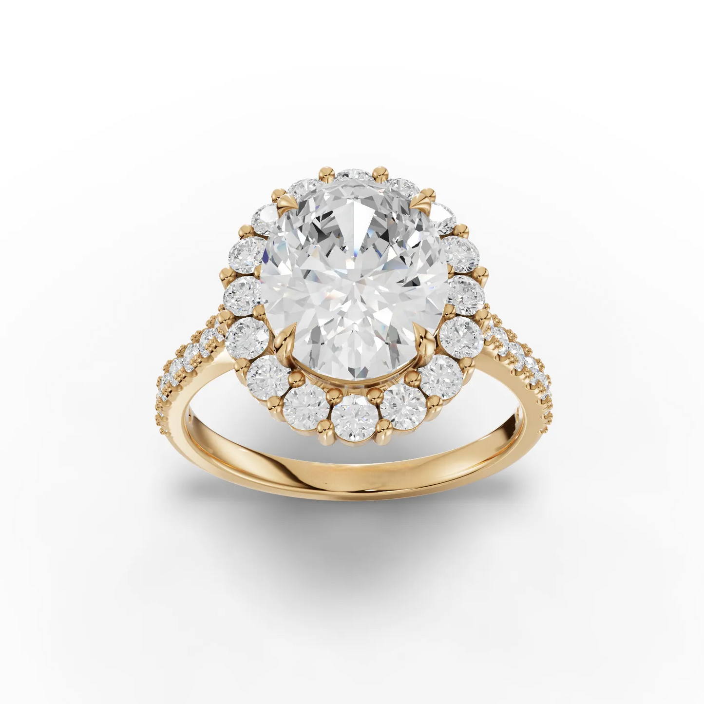 2.5 Carat Center Oval Cut Moissanite Diamond Engagement Ring