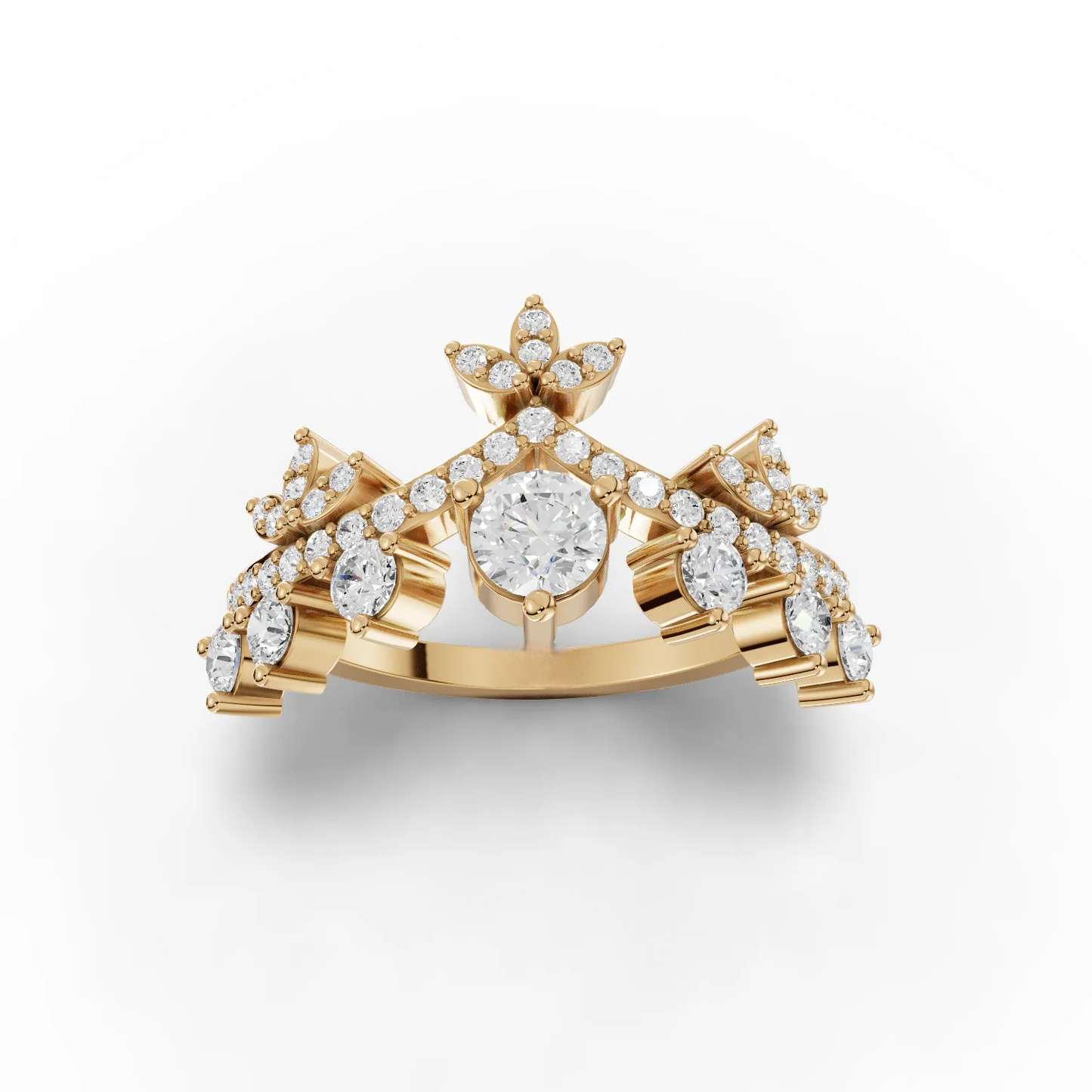0.90 Carat Round Cut Moissanite Diamond Engagement Ring