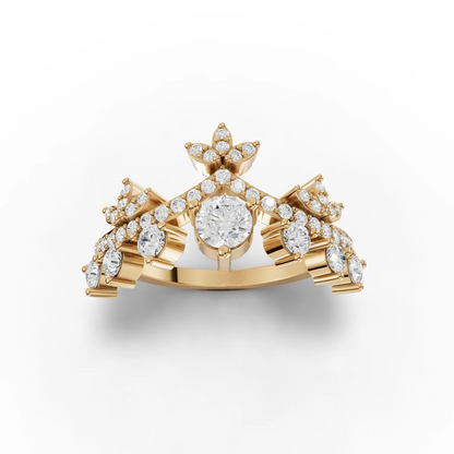 0.90 Carat Round Cut Moissanite Diamond Engagement Ring