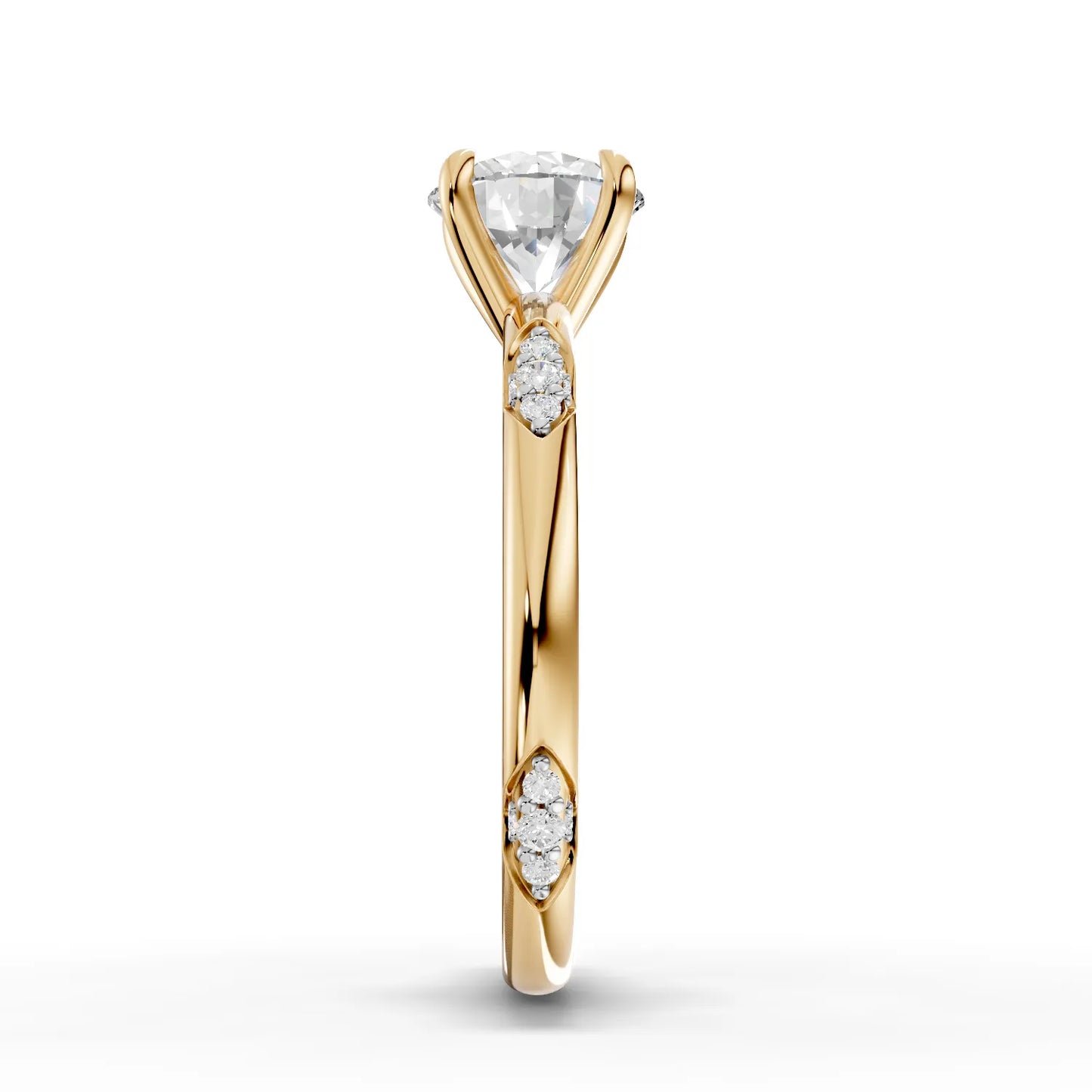 1 Carat Center Round Cut Moissanite Diamond Engagement Ring