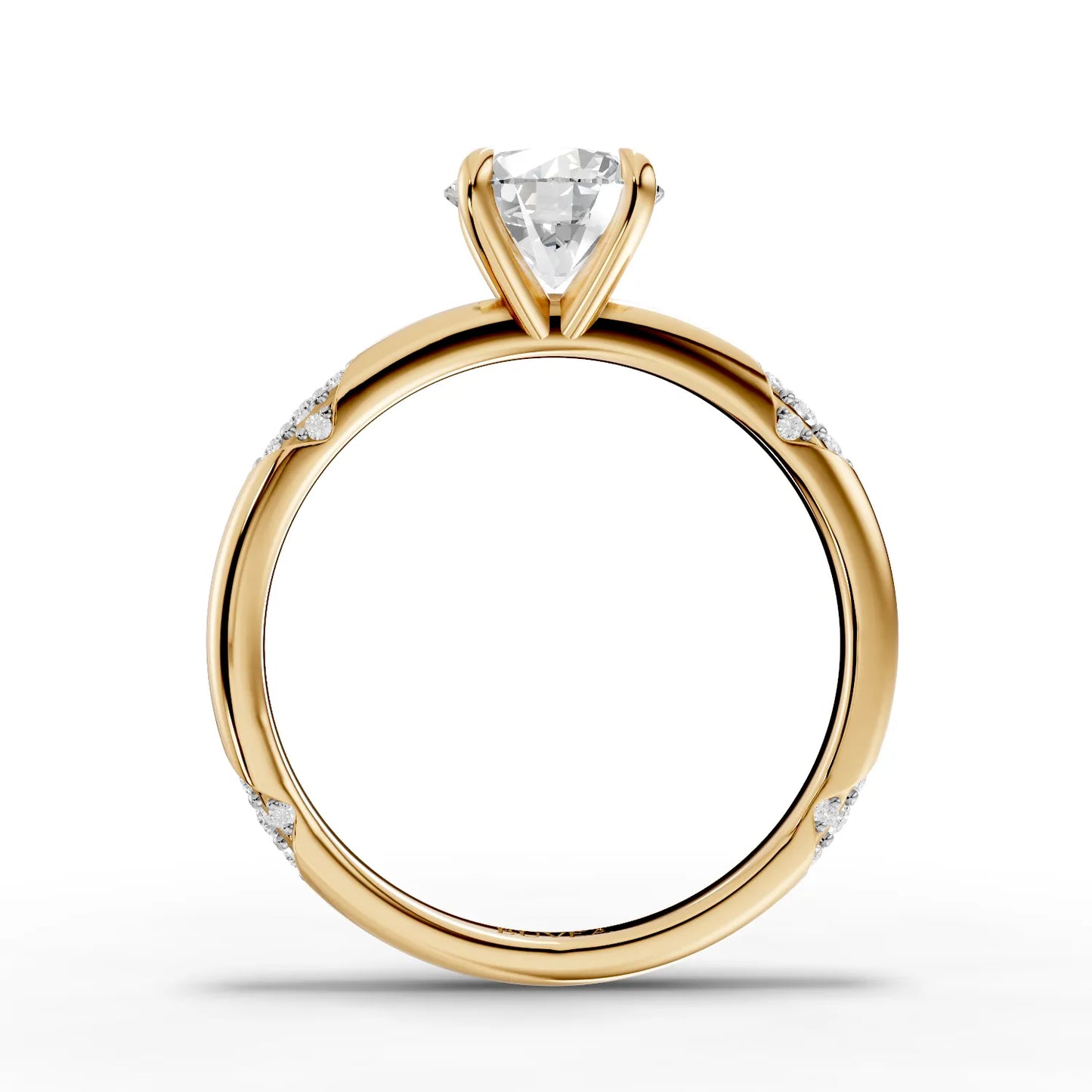 1 Carat Center Round Cut Moissanite Diamond Engagement Ring